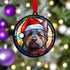 Cairn Terrier in Santa Hat Suncatcher Decoration